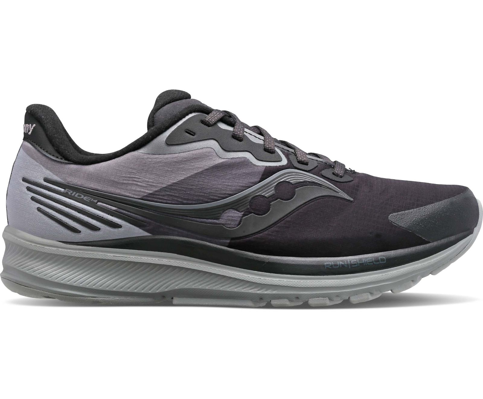 Saucony Ride 14 Runshield Men\'s Running Shoes Black / Grey | Canada 556PJJQ